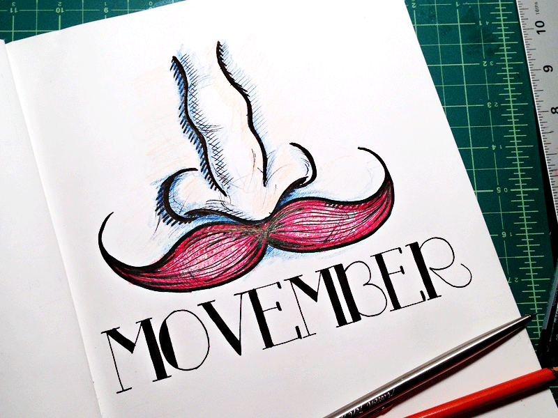 Movember Sketch illustration marker movember mustache pen pencil sketch typography