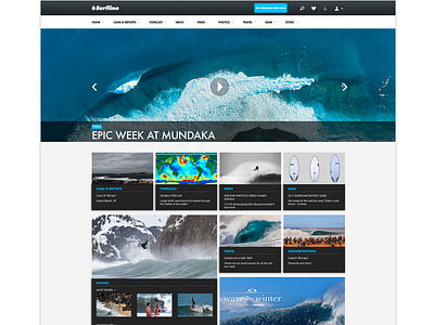 Completed Surfline Landing css grid html interface layout surf ui ux ux design wave web design website