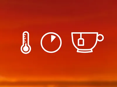 Tea icons brewing icons tea temperature thermometer time