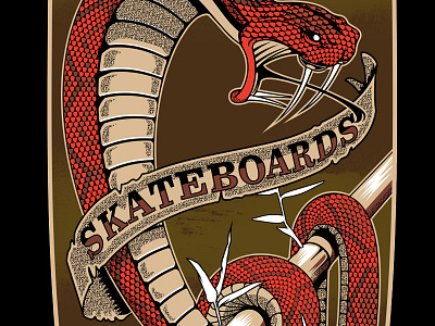 Snake deck illustration skate snake