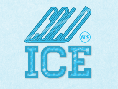 Cold cold custom ice type typography