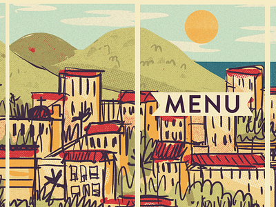 Menu color design illustration menu sea