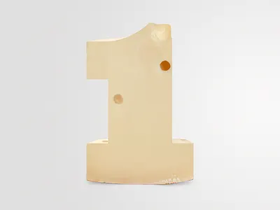 Cheesy One cheese numeral one typography