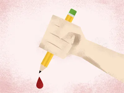 Words Can Kill blood illustration killer pencil press word writer