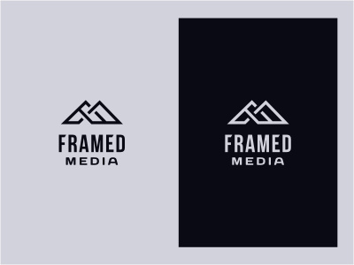 Framed Media Vol03 art frame initials line logo media monogram monoline mountain photo production video