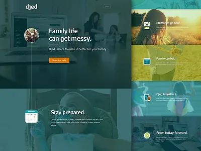 Djed Landing Page branding flat focus lab icons landing page web design website