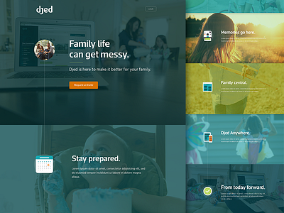 Djed Landing Page branding flat focus lab icons landing page web design website
