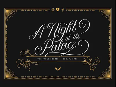 A Night at the Palace dropbox illustration lettering