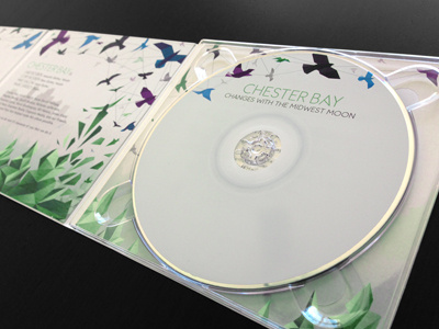 Digipak Art for Chester Bay's "Changes With The Midwest Moon" album art cd cover cover art cubism digipak moon music night polygon record trees