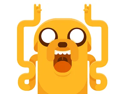 Jake adventure time dog fan art geometric happy vector