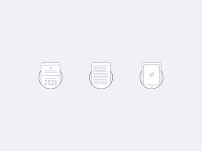 Light icons for current project circles icons lines minimalist