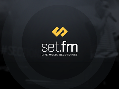 Set.Fm Branding branding clean live logo mic music recording simple stereo wordmark