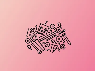 A clump of junk. junk nail robot saw screw tools