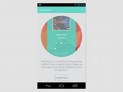 Mint Music android mint music player widget zooper