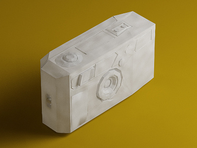 Yashica T4 3d camera illustration paper papercraft photocamera vray