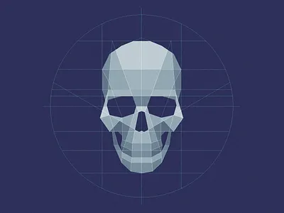 Facet Skull 3d diamond facet geometric illustration minimal skull vector