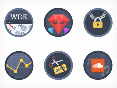 Create Badges analytics badge discount flat graph meta padlock scissors soundcloud ssl wdk