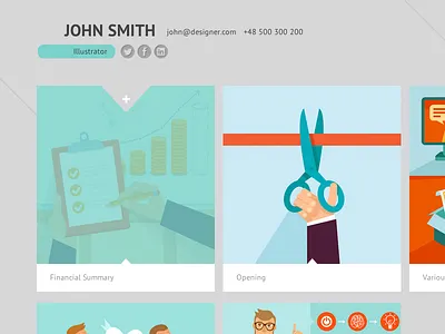 Portfolio contact design list portfolio responsive social web website works