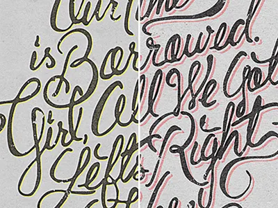 Our Time is Borrowed... [progress] hand illustration lettering lyrics process quote sketch typography