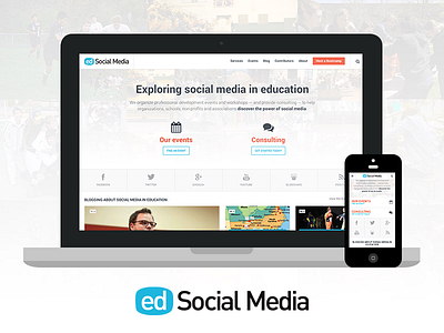 edSocialMedia flat fullwidth grid layout minimal responsive smart web website