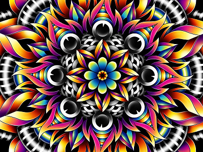 Mandala Illustration color mandala pattern skillshare wacom