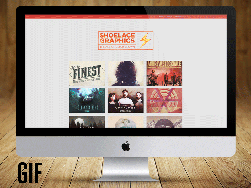 Shoelace Graphics Website Redesign gif grid minimal simple website