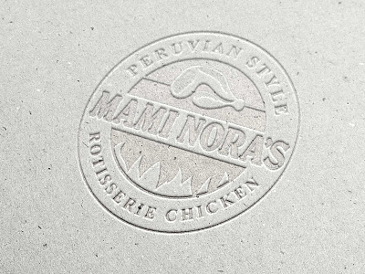 Mami Noras Logo branding cotton embossed identity logo one color paper pressed restaurant simple texture white