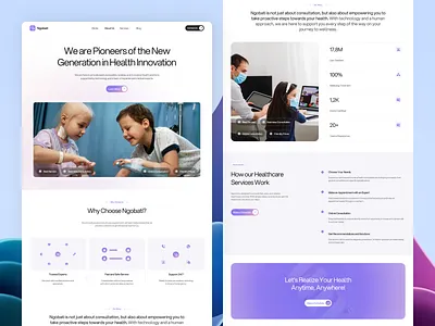 About Us Page - Ngobati Online Health Consultation Landing Page about page about us branding clean ui clean website design health health landing page health website landing page online consultation section typography ui ui design ui ux design ux ux design web design website