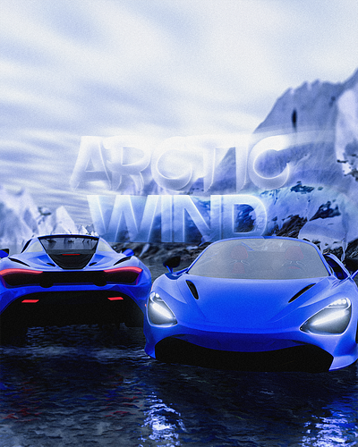 Arctic Wind - Poster Art, McLaren 765LT, Car Artwork - 3D Render 3d 765 art artwork blender car design graphic design lt mclaren photoshop post poster render social media