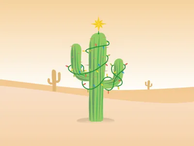 Christmas Tree alone cactus desert green happy holiday lights merry mexican outdoor shadow star