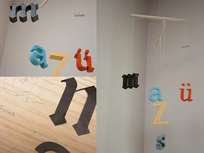 Type Mobile carpentry craft home decor letters mobile paint type wood