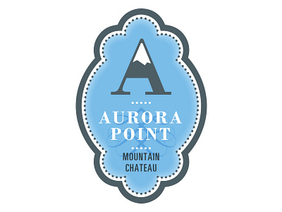 Aurora a aurora blue crest dot enclosure letter logo mountain resort