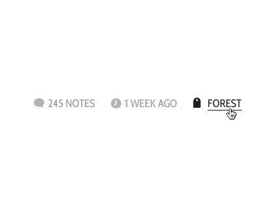 Tree House Love post icons clock comment hover icons note svg tag time ui underline web design