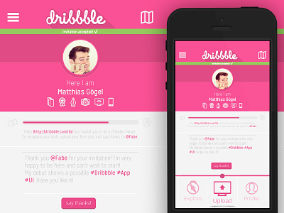 Dribbble App app coburg design dribbble app flat germany heart designs matthias gögel redesign ui