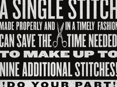 A Stitch In Time gnwpco knockout letterpress ww2