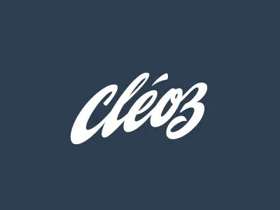 Cleoz branding brush calligraphy custom hand letering logo pencil