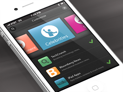 Vodio for iPhone - select content type screen app iphone israel media mobile. video player tel aviv touch vodio