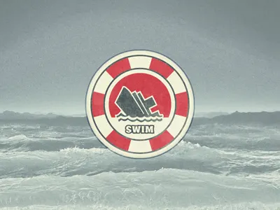 Just Swim ... badge lettering retro sticker type typo typography