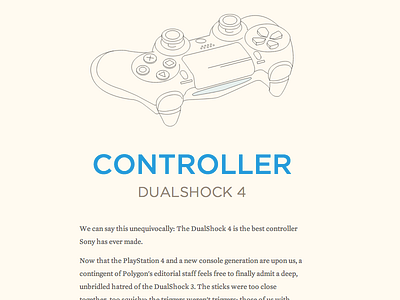 Layout for each of the Section Headers controller line outlines playstation4 polygon ps4 review