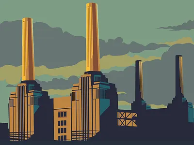 Power station cloudy colourful europe iconic location power station