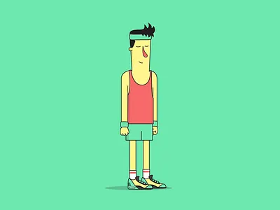 Hipster runner character design green hipster illustration motion nike red run runner vector yellow