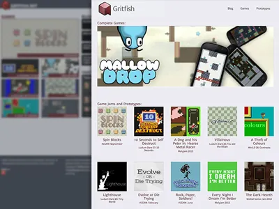 New design for gritfish.net game ui web website