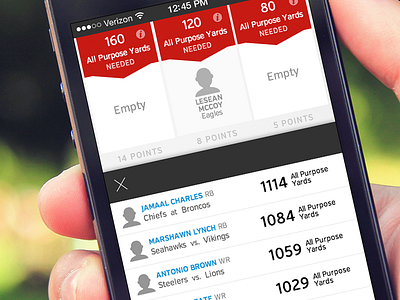 ScoreStreak Drag Drop app clean drag and drop fantasy football iphone mobile sports ui user interface ux