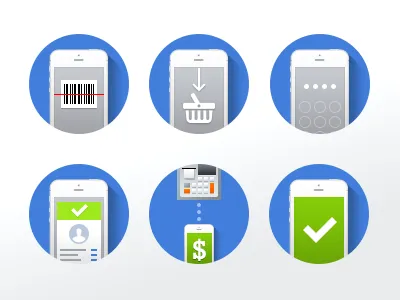 iPhone POS minimal website icons app barcode cart design flat icons iphone minimal pos shopping simple web