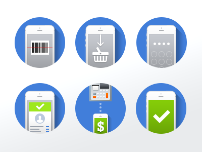 iPhone POS minimal website icons app barcode cart design flat icons iphone minimal pos shopping simple web