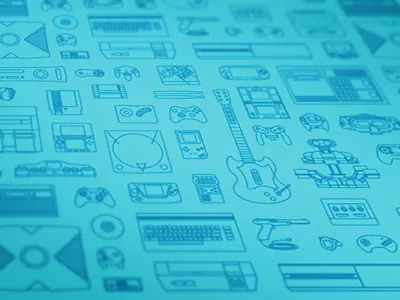 Video Game Print Design design game icons illustration paper video