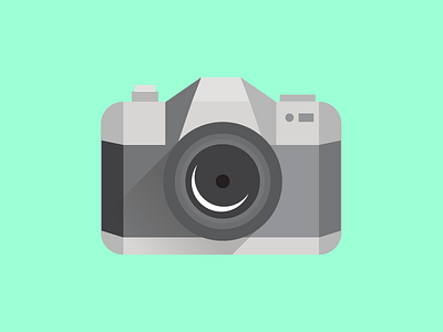 Say Cheese boxy camera geometric icon iconography illustration long shadow minimal origami vector