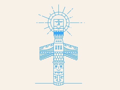 Totem. Version One line art native totum vector