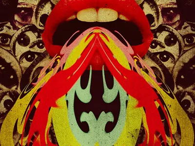 dribbbling collage lithograph personal poster work