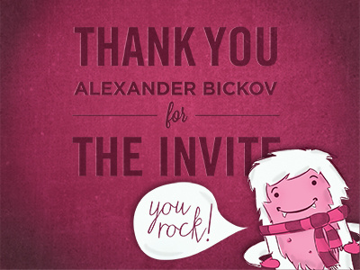 Thanks for the Invite dribbble invite thanks winter yeti